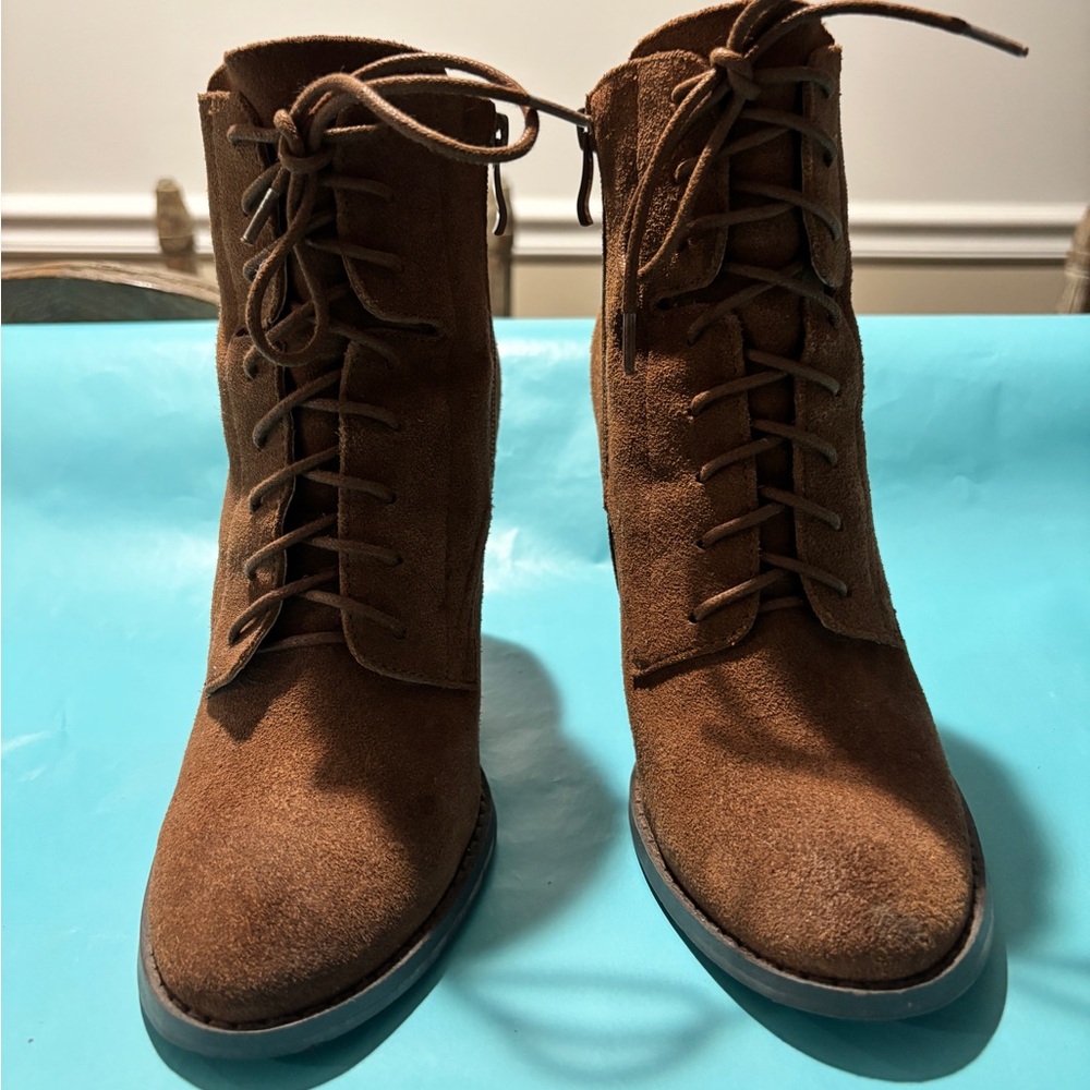 Very Volatile Brown Suede Lace-Up Ankle Booties - Picture 2 of 7